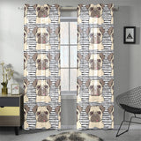 Happy pug pattern Gauze Curtain