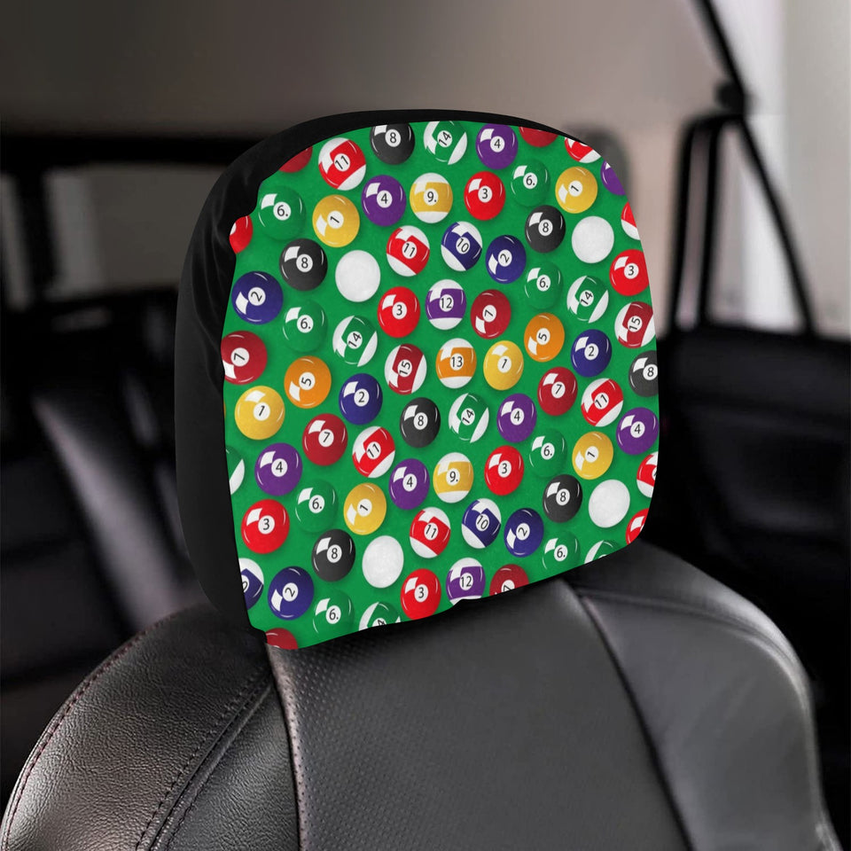 Billiard Ball Pattern Print Design 02 Car Headrest Cover