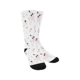 Poodle dog rose cake pattern Crew Socks