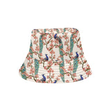 Peacock tropical flower pattern Unisex Bucket Hat