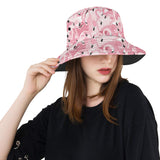 Pink flamingos pattern background Unisex Bucket Hat