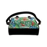 heliconia palm and monstera  leaves pattern Shoulder Handbag