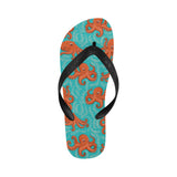 Octopus turquoise background Unisex Flip Flops