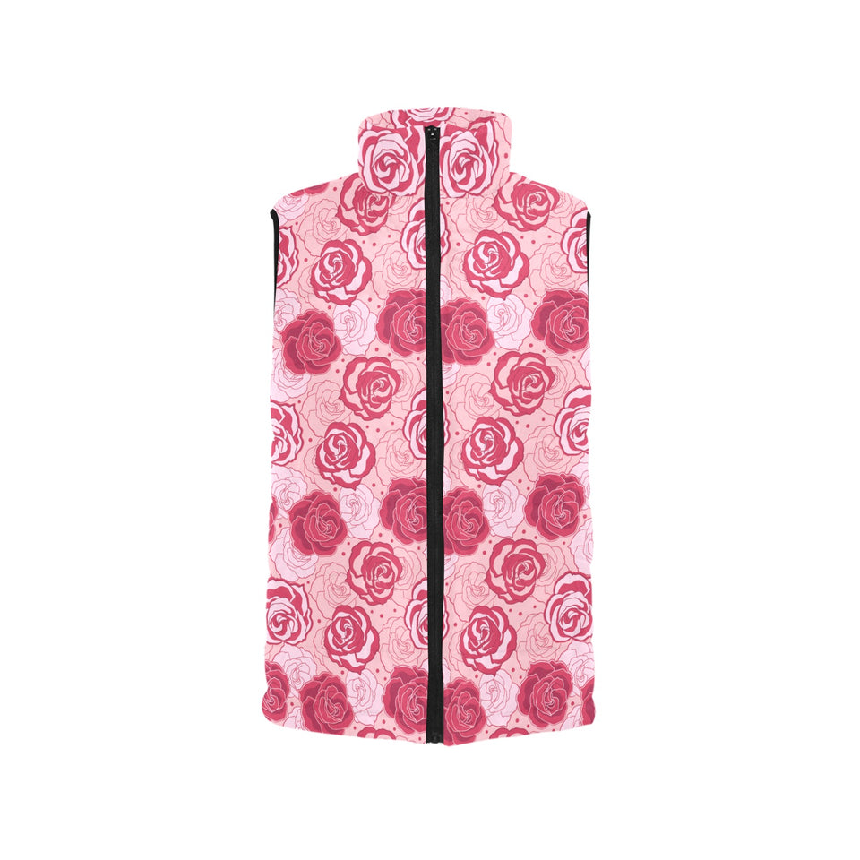 Rose Pattern Print Design 02 Men's Padded Vest