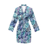 Shell design pattern Women's Long Sleeve Belted Night Robe