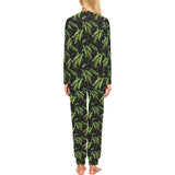 Green Peas Pattern Print Design 02 Women's All Over Print Pajama Set