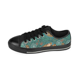 cute brown sea otters ornamental seaweed corals gr Men's Low Top Canvas Shoes Black