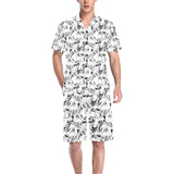 Greyhound Pattern Print Design 01 Men's V-Neck Short Pajama Set