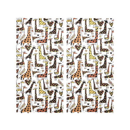 Giraffe Pattern Print Design 05 Gauze Curtain