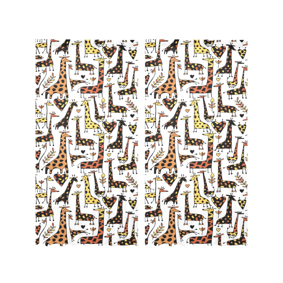 Giraffe Pattern Print Design 05 Gauze Curtain