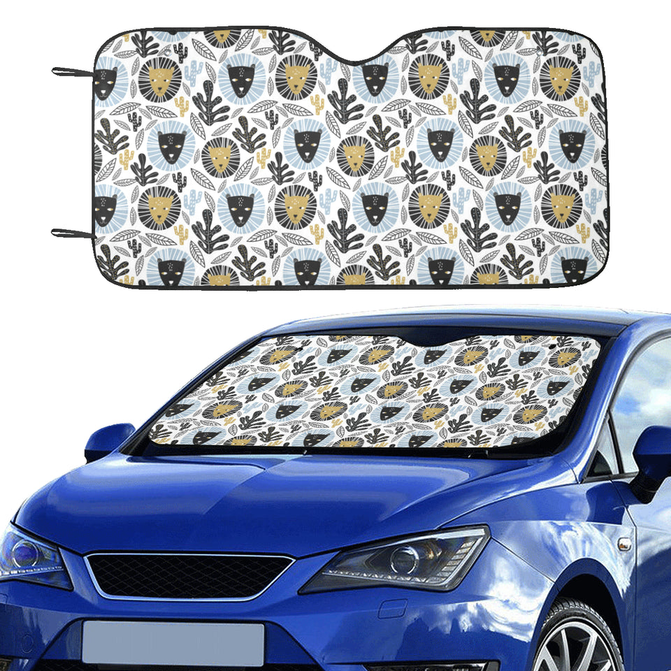 Lion Pattern Print Design 05 Car Sun Shade