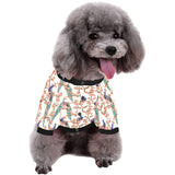 Peacock tropical flower pattern All Over Print Pet Dog Round Neck Fuzzy Shirt