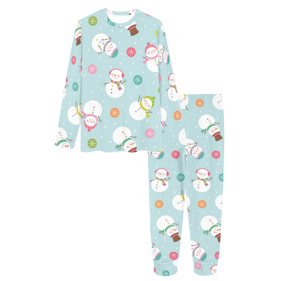 Cute snowman snowflake pattern Women's All Over Print Pajama Set