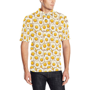 Fried Eggs Pattern Print Design 02 Men's All Over Print Polo Shirt