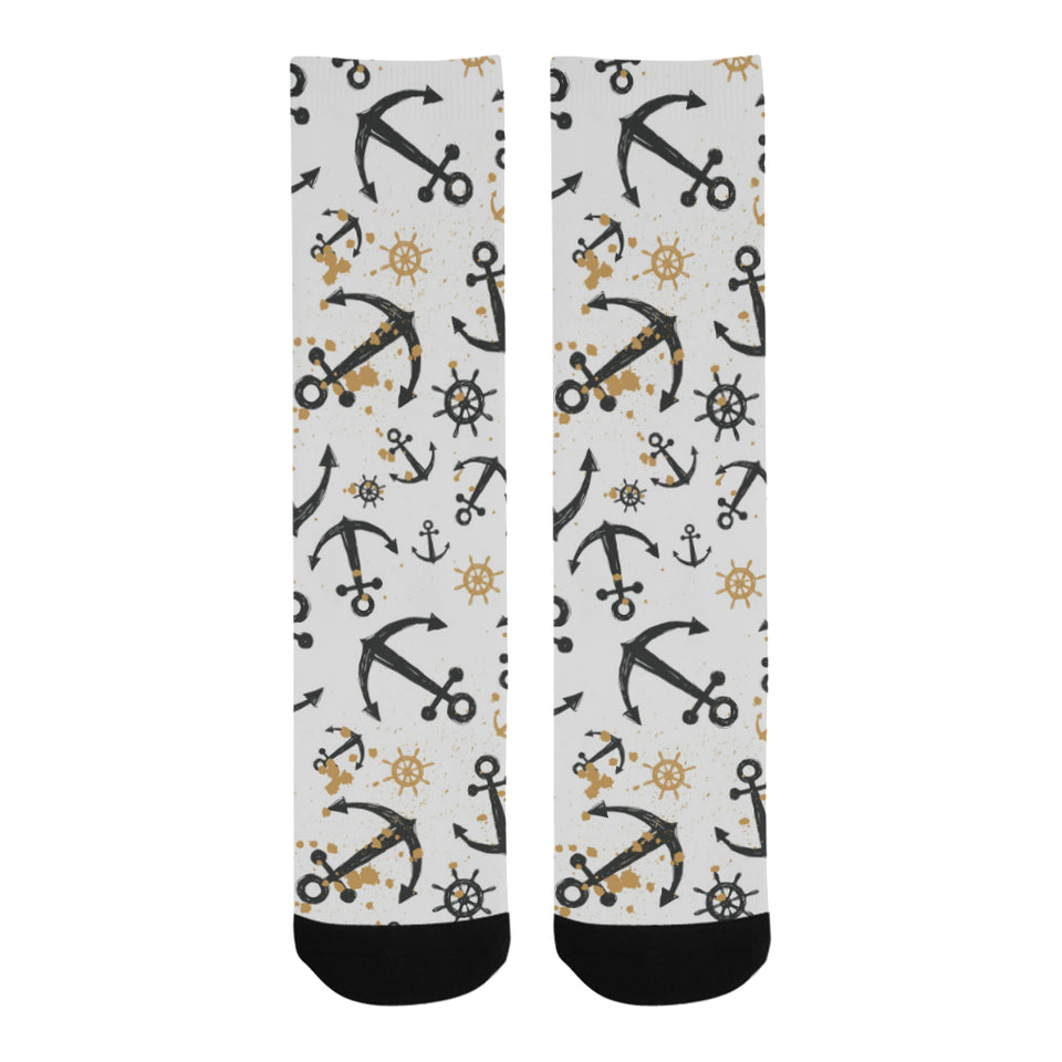 Anchors Rudders pattern Crew Socks
