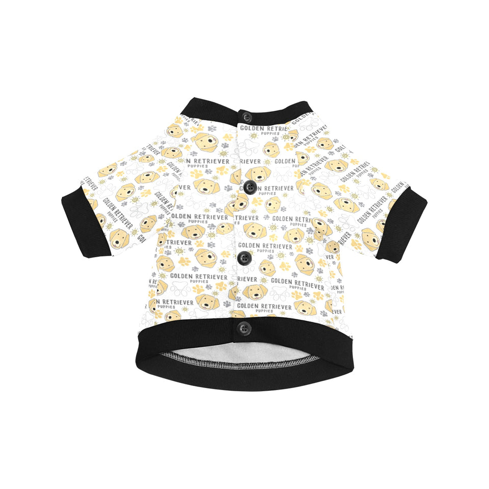 Golden Retriever Pattern Print Design 04 All Over Print Pet Dog Round Neck Fuzzy Shirt