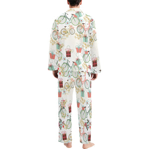 Bicycle Pattern Print Design 05 Men's Long Pajama Set
