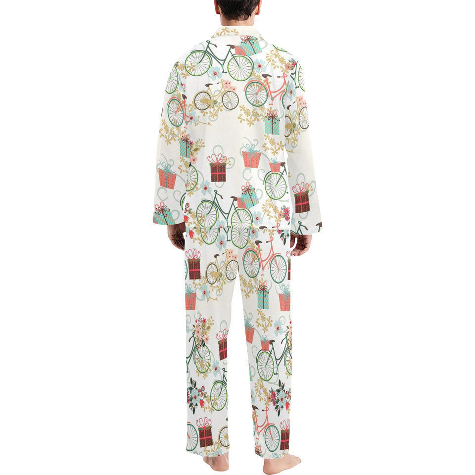 Bicycle Pattern Print Design 05 Men's Long Pajama Set