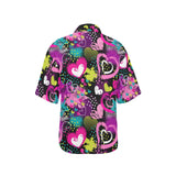 heart dot wave star creative design pattern Women's All Over Print Hawaiian Shirt