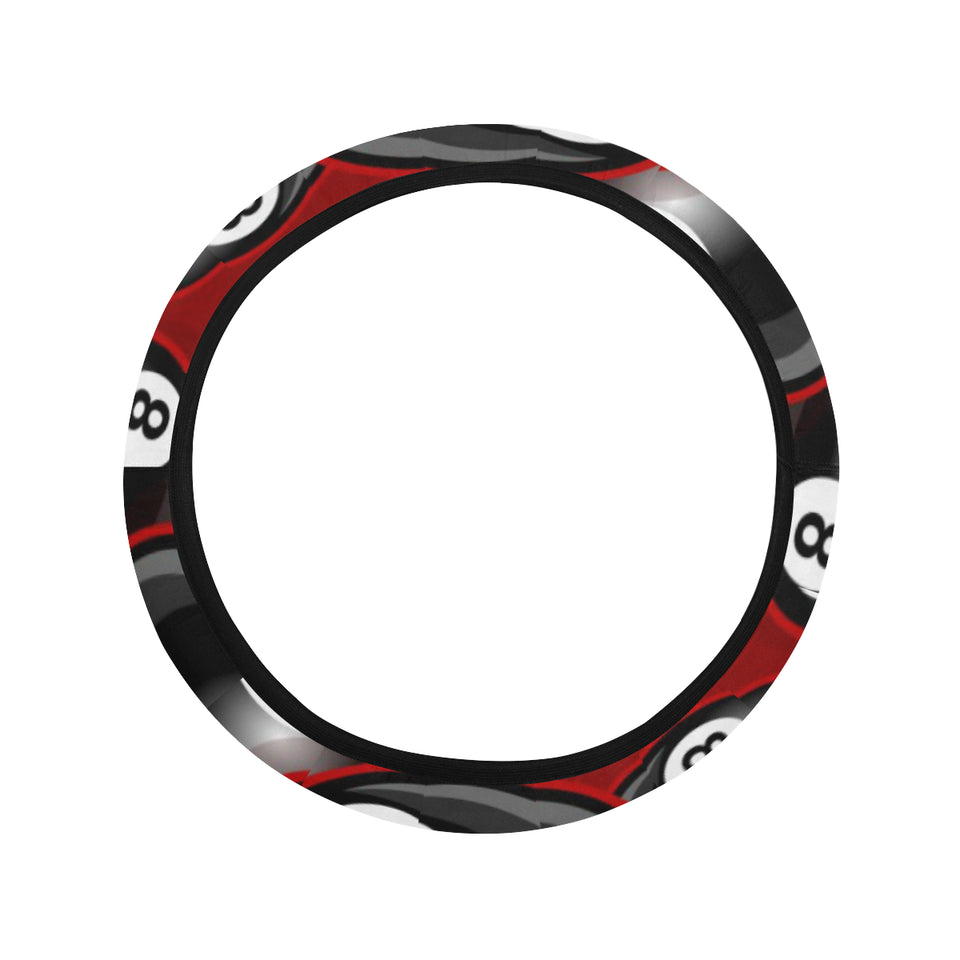 Billiard Ball Pattern Print Design 05 Car Steering Wheel Cover