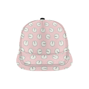 Clock pattern pink blackground All Over Print Snapback Cap