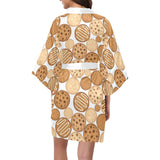 Various cookie pattern Women's Short Kimono Robe