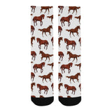 Horses running pattern background Crew Socks