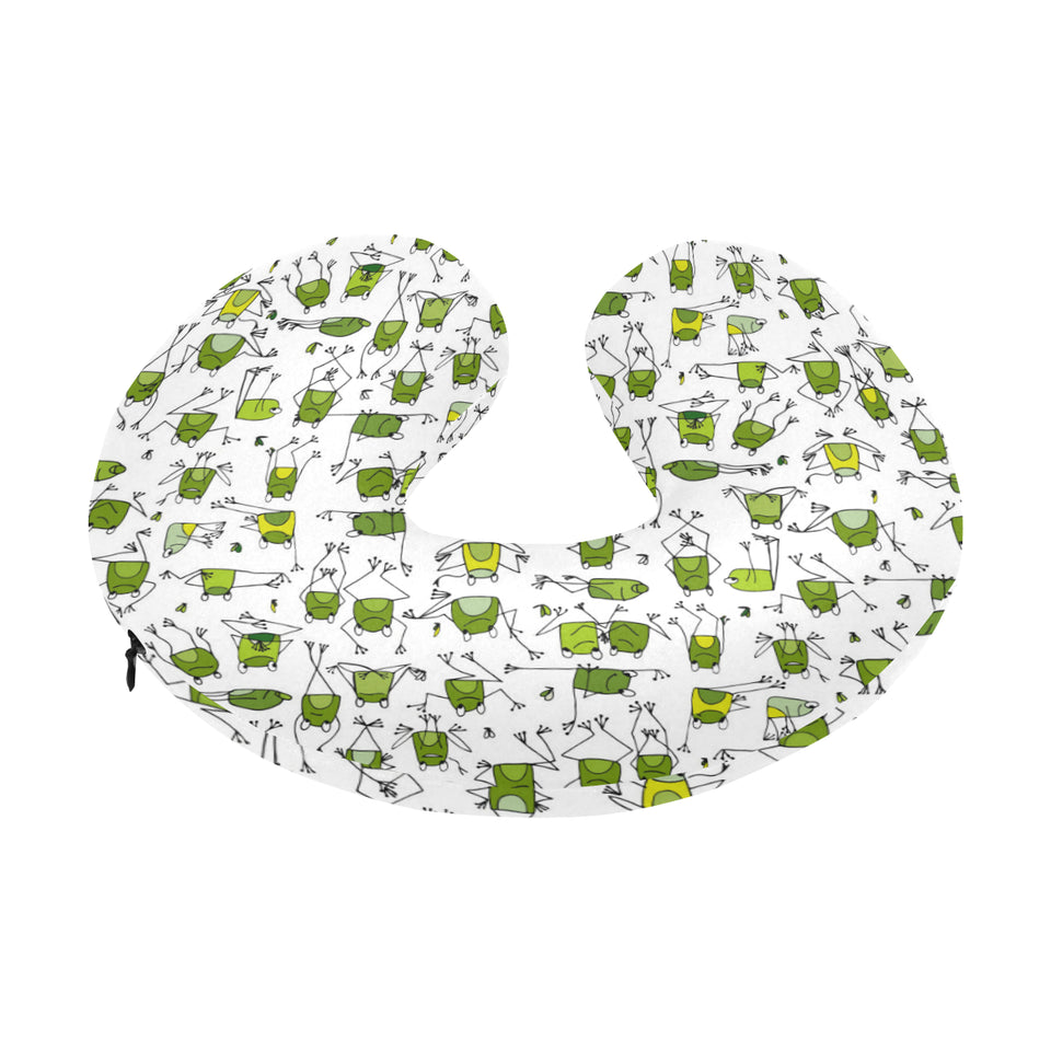 Sketch funny frog pattern U-Shaped Travel Neck Pillow