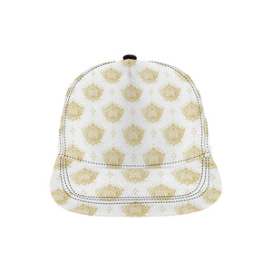 Gold Ornamental lotue waterlily symbol pattern All Over Print Snapback Cap