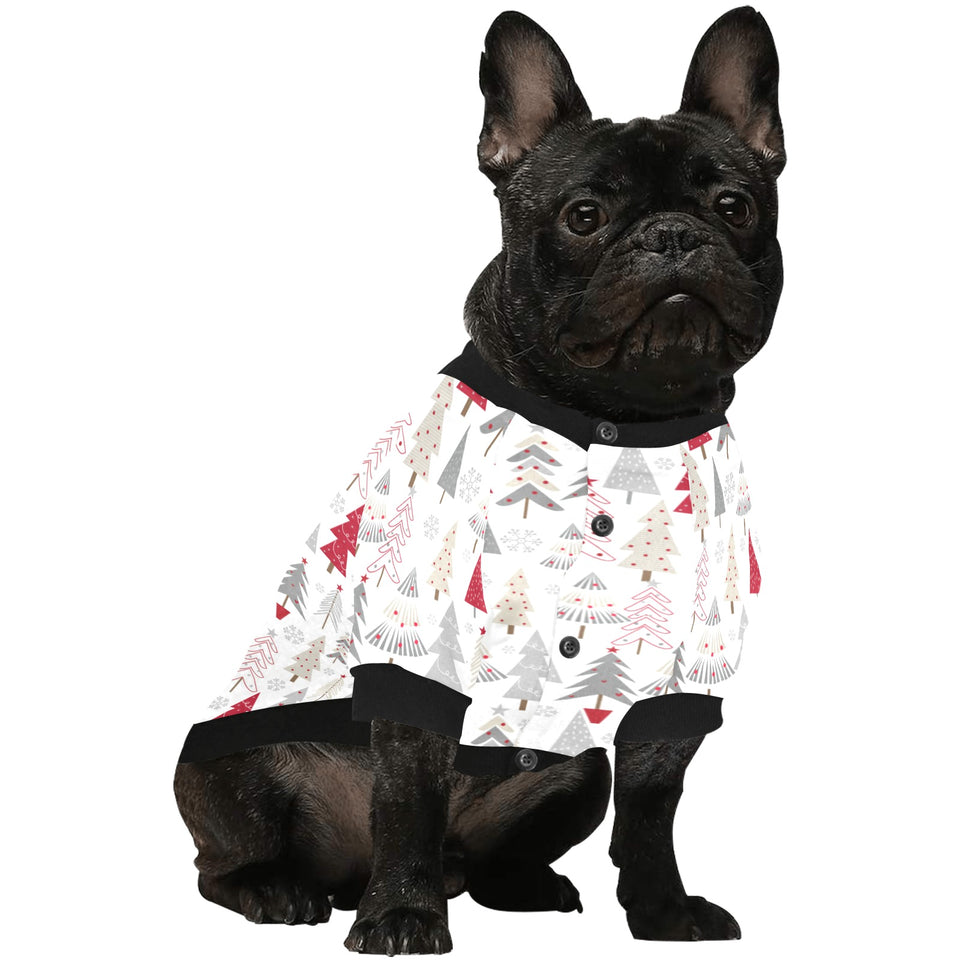Cute Christmas tree pattern All Over Print Pet Dog Round Neck Fuzzy Shirt