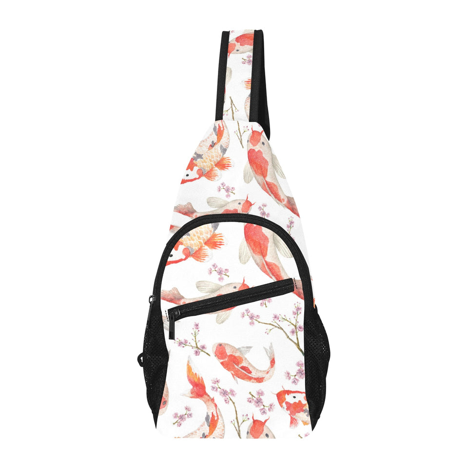Watercolor Koi Fish Carp Fish pattern All Over Print Chest Bag