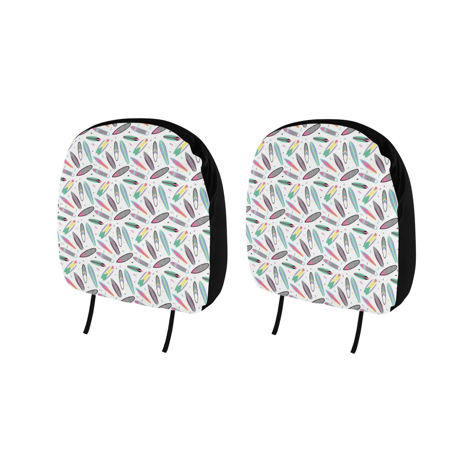 Surfboard Pattern Print Design 04 Car Headrest Cover