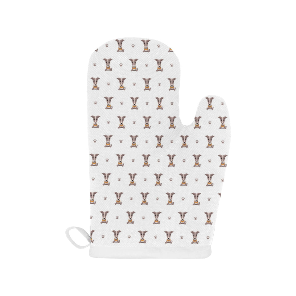 Greyhound Pattern Print Design 05 Heat Resistant Oven Mitts