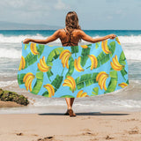 banana leaves banana design pattern Beach Towel