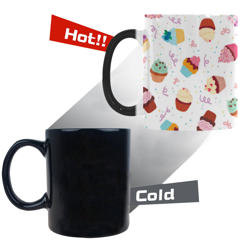 Cake cupcake design pattern Morphing Mug Heat Changing Mug