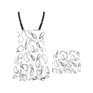 Potato Chips Pattern Print Design 04 Chest Sexy Pleated Two Piece Swim Dress