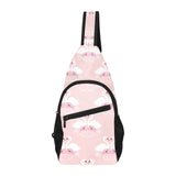 White swan and flower love pattern All Over Print Chest Bag