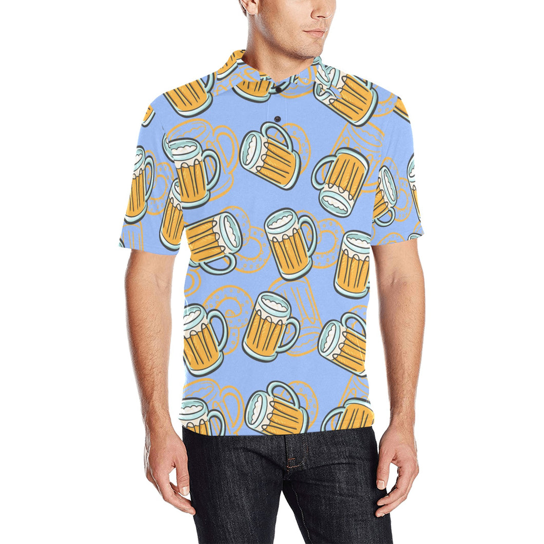Beer pattern Men's All Over Print Polo Shirt