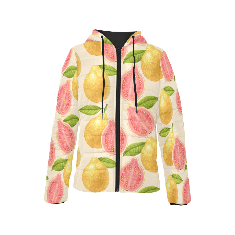 Beautiful guava pattern Women's Padded Hooded Jacket