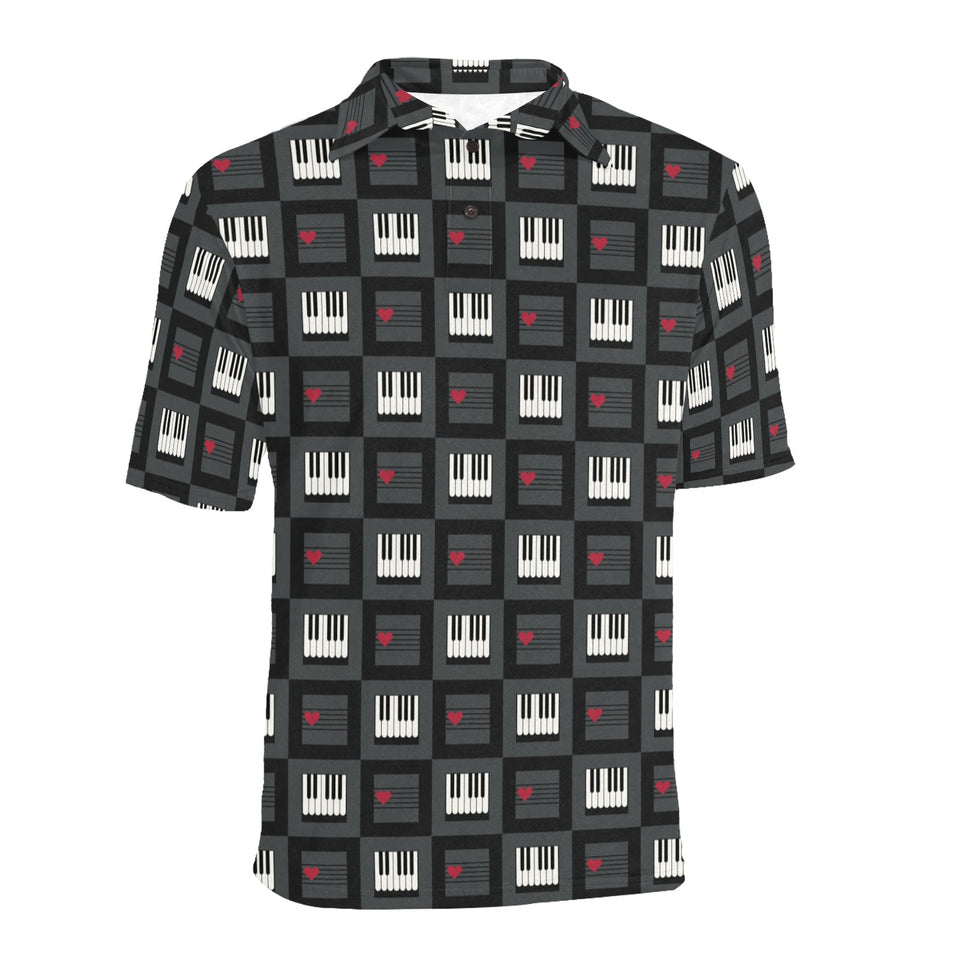 Piano Pattern Print Design 05 Men's All Over Print Polo Shirt