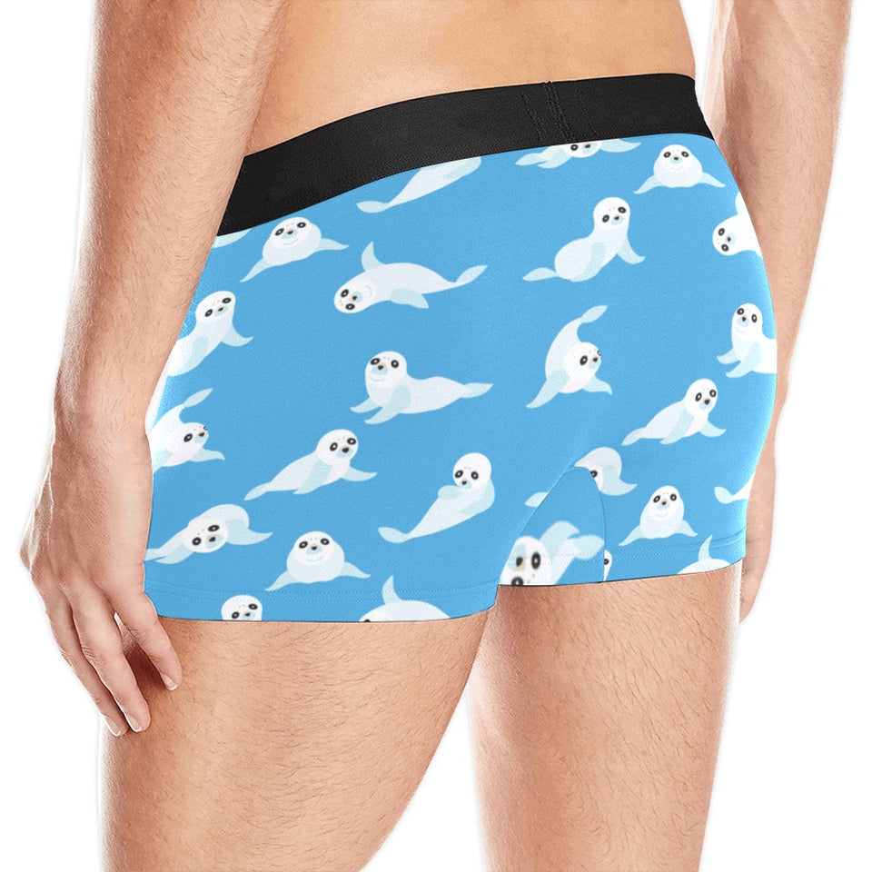 Cute sea lion seal pattern background Men's All Over Print Boxer Briefs Men's Underwear