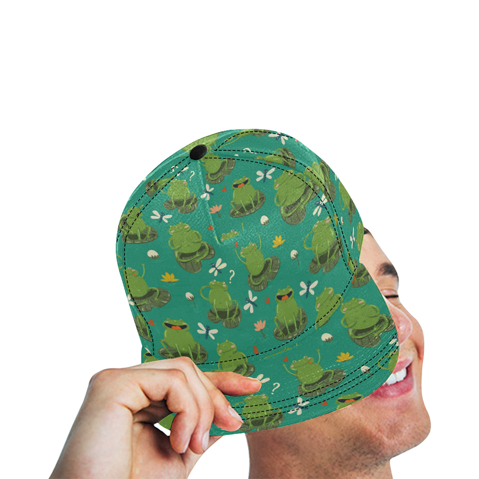 Cute frog dragonfly design pattern All Over Print Snapback Cap