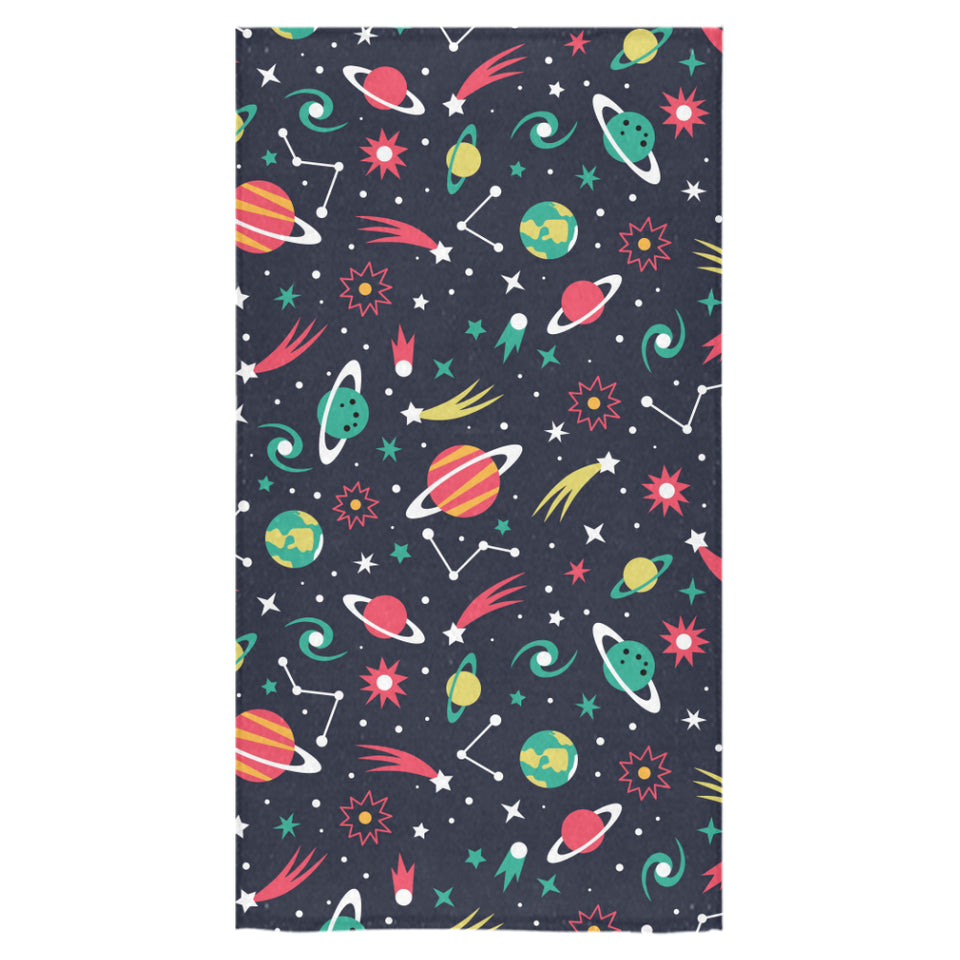 colorful space pattern planet star Bath Towel