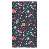 colorful space pattern planet star Bath Towel