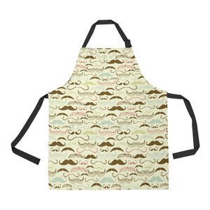 Mustache Beard Pattern Print Design 01 All Over Print Adjustable Apron