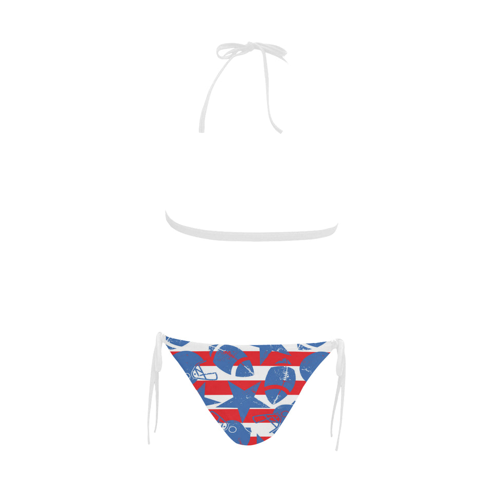 American football ball star stripes pattern Sexy Bikinis Two-Piece Swimsuits