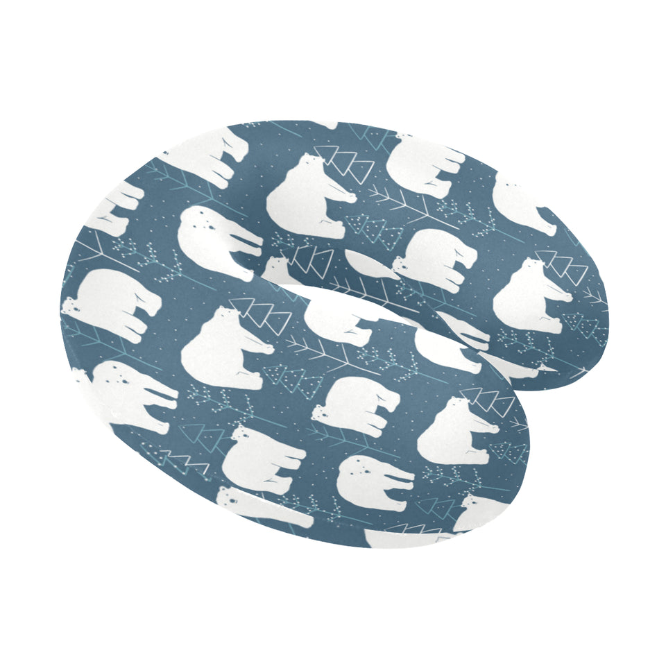 polar bear mother her child pattern U-Shaped Travel Neck Pillow