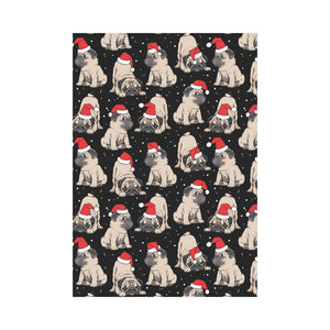 Christmas Pugs Santa_s red cap pattern House Flag Garden Flag