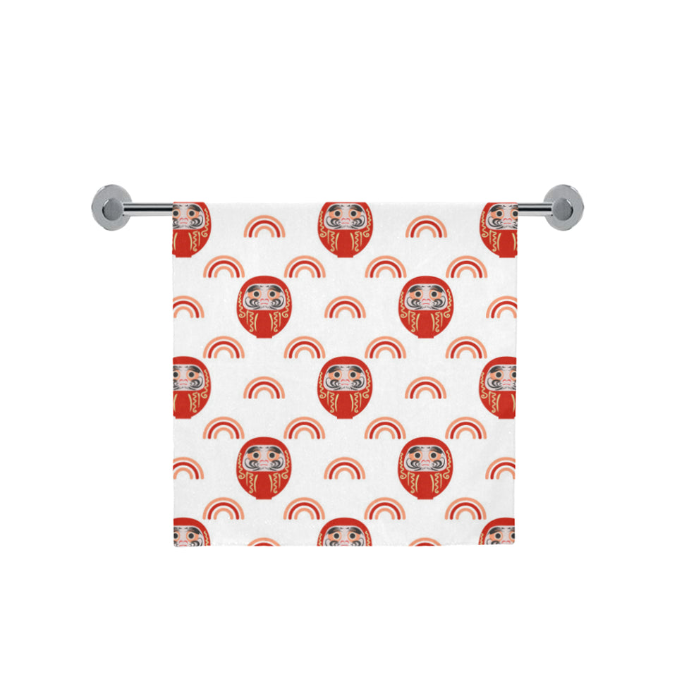 Daruma japanese wooden doll design pattern Bath Towel