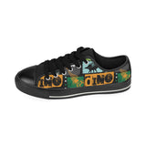 dinosaurs print pattern Men's Low Top Canvas Shoes Black